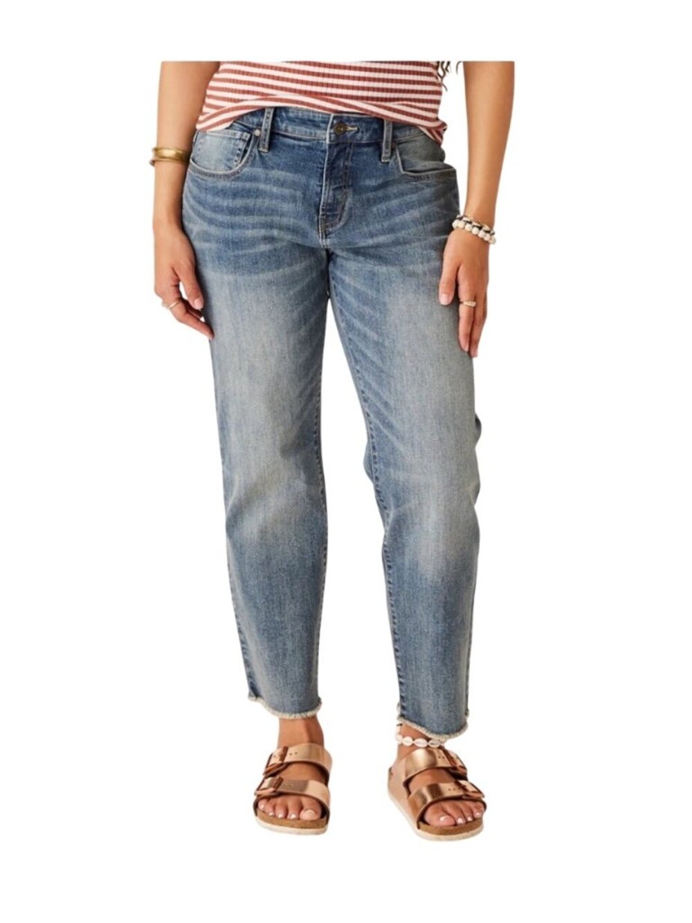 Carve designs Austin Crop Jeans Favorite Fade Organic Cotton Mid Rise Raw Hem